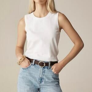 J.Crew Sweater Shell Premium Ultra Fine Cotton White Size XL NWT